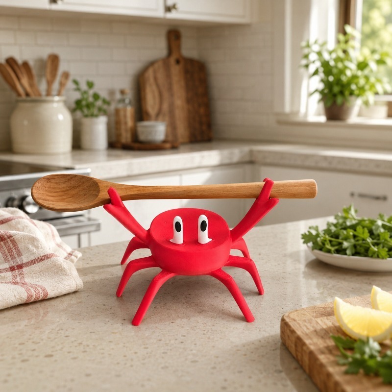 Kitchen Gadgets For Gifts - Red Crab Spoon Rest, Cute Crab