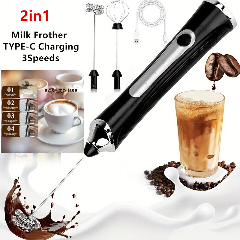 Healthy Kitchen Gadgets - Wireless Electric Milk Frother Foamer And