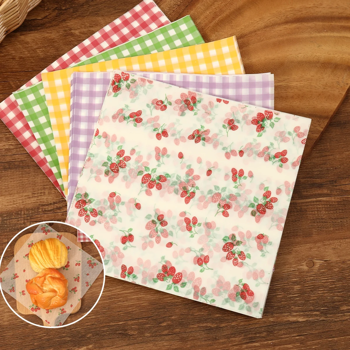 50Pcs Oilproof Wrapping Paper  - Kitchen Gadgets For Gifts ulasan dan harga