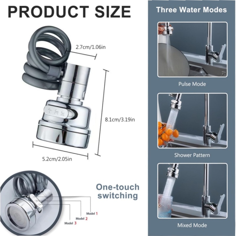 New 3 Modes Sink Faucet 360 De - Healthy Kitchen Gadgets ulasan dan harga